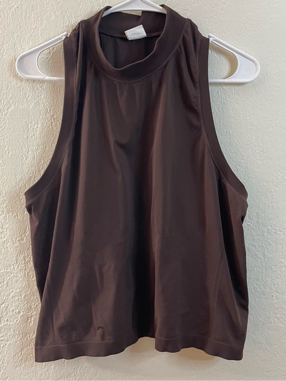 Athleta Chocolate Brown High Neck Athletic Tank Women Size XL Activewear Gym